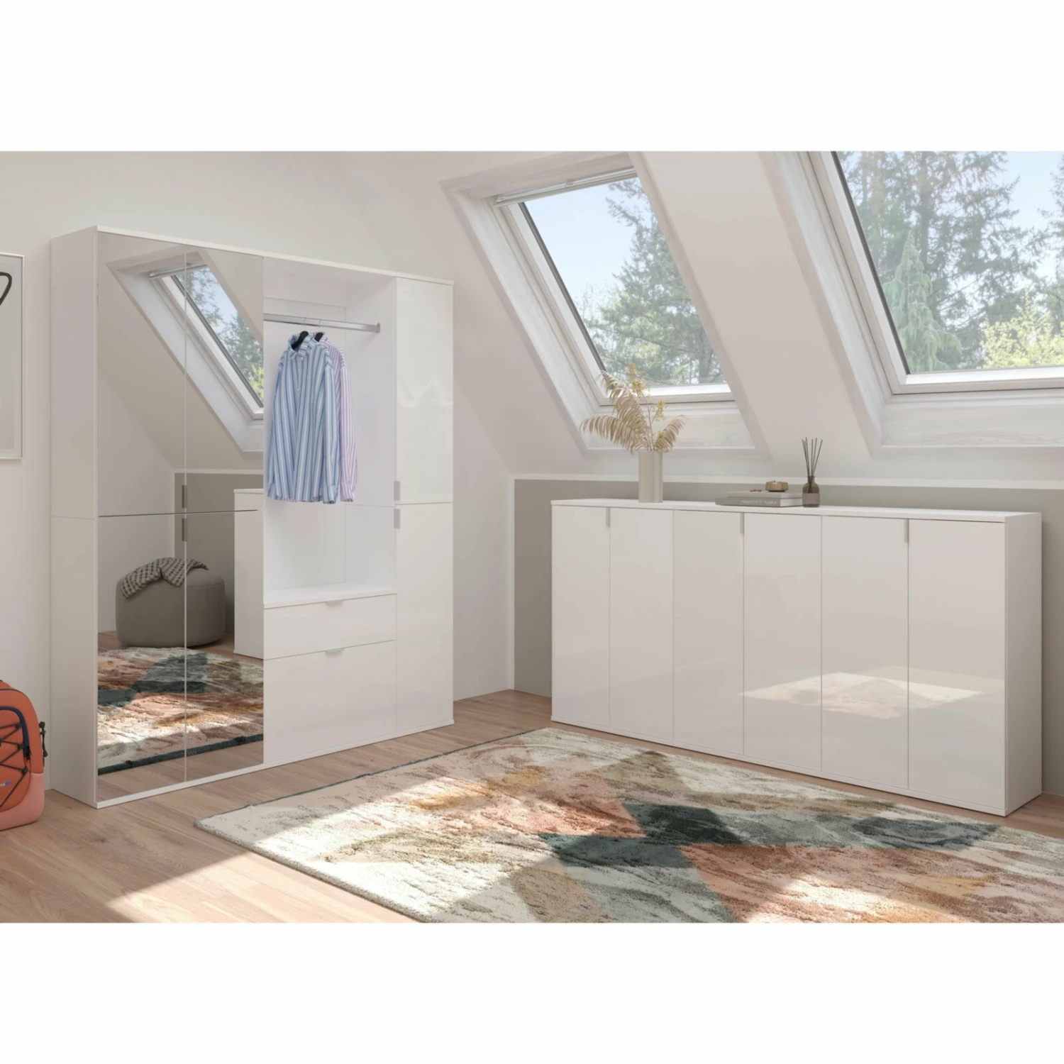 3-teiliges Garderobenkommoden-Set PROJEKT X - weiß Hochglanz 4 3-teiliges Garderobenkommoden-Set PROJEKT X - weiß Hochglanz – Bild 2