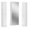 3-teiliges Garderobenschrank-Set PROJEKT X - weiß - mit Spiegel