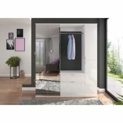 2-teiliges Garderobenschrank-Set PROJEKT X - weiß Hochglanz -Flur & Diele Verkaufsgeschäft S000078400 02 1600Wx1600H